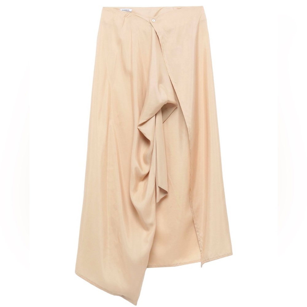 NWT PAROSH cream color 100% silk wrap skirts - xs